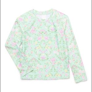 Wonder Nation Girls Floral Long Sleeve Rash Guard Top Size XXL (18)  - Bin M